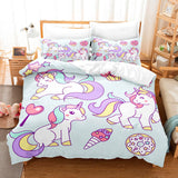 Cute Kids Girls Unicorn Bedding Set Duvet Covers Comforter Bed Sheets - EBuycos