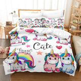 Cute Kids Girls Unicorn Bedding Set Duvet Covers Comforter Bed Sheets - EBuycos