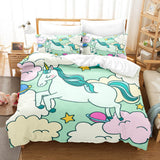 Cute Kids Girls Unicorn Bedding Set Duvet Covers Comforter Bed Sheets - EBuycos