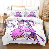 Cute Kids Girls Unicorn Bedding Set Duvet Covers Comforter Bed Sheets - EBuycos