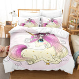 Cute Kids Girls Unicorn Bedding Set Duvet Covers Comforter Bed Sheets - EBuycos
