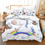 Cute Kids Girls Unicorn Bedding Set Duvet Covers Comforter Bed Sheets - EBuycos