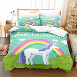 Cute Kids Girls Unicorn Bedding Set Duvet Covers Comforter Bed Sheets - EBuycos