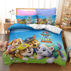 Cute PAW Patrol Cosplay Bedding Set Quilt Duvet Cover Bed Sheets Sets - EBuycos