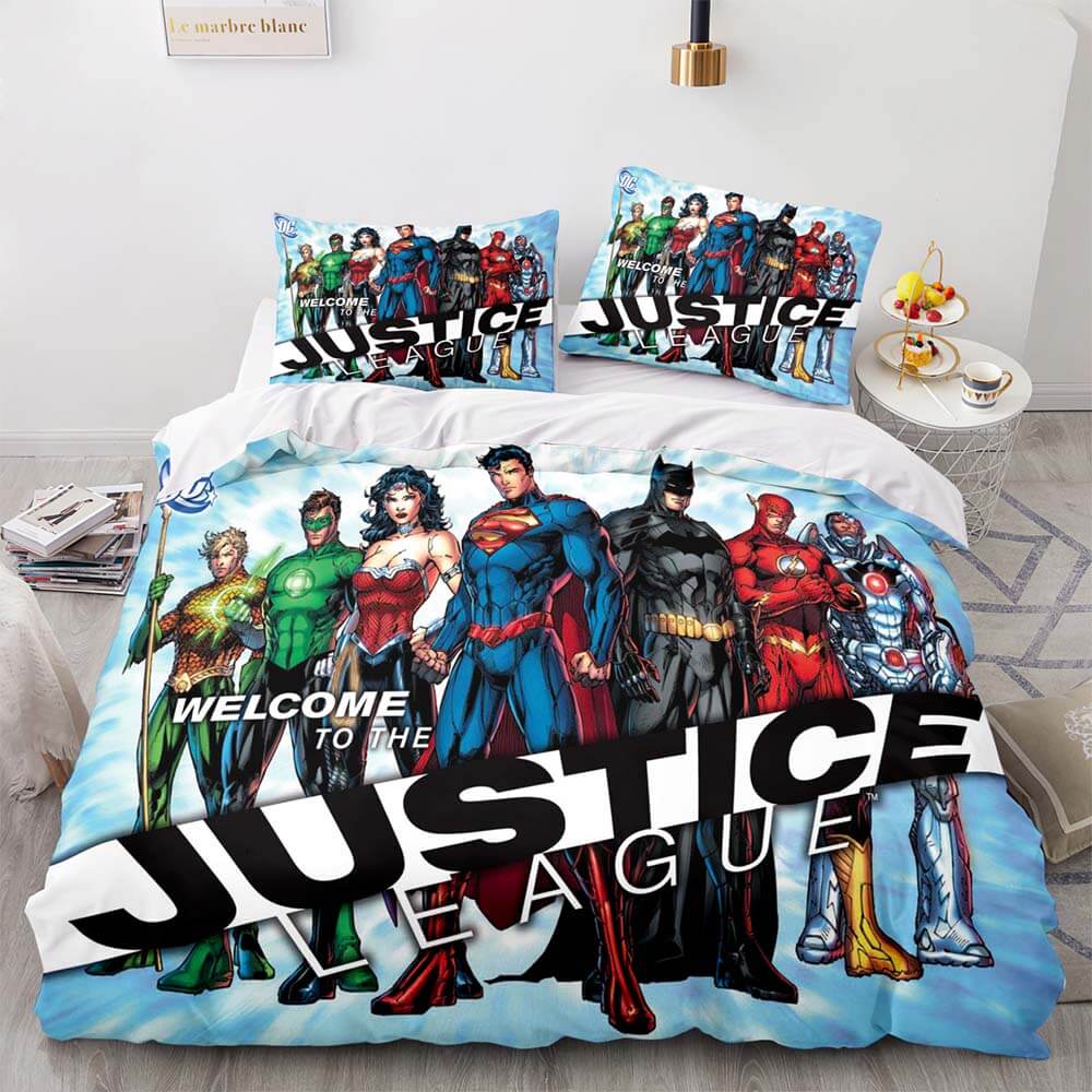 DC Justice League Bedding Set Throw Quilt Duvet Cover Bedding Sets - EBuycos