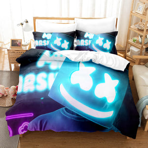 DJ Marshmello Cosplay Bedding Sets Duvet Covers Comforter Bed Sheets - EBuycos