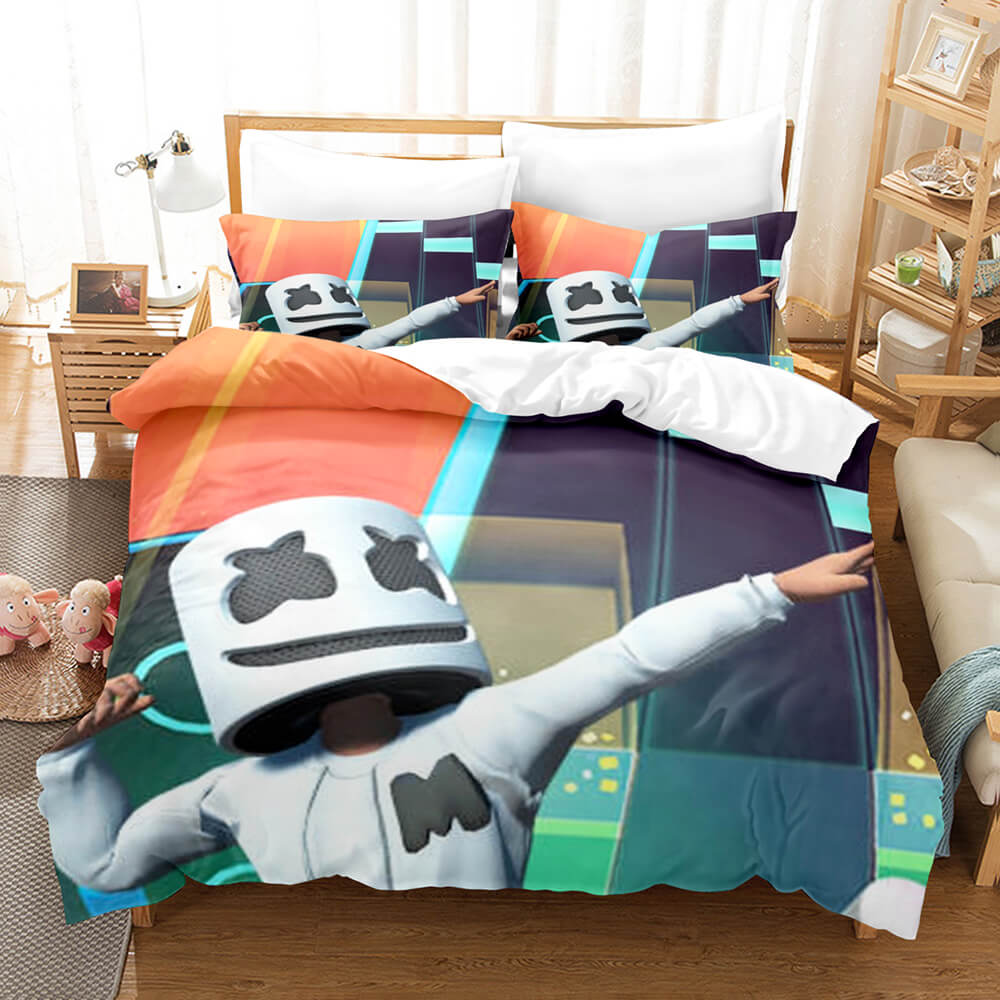 DJ Marshmello Cosplay Bedding Sets Duvet Covers Comforter Bed Sheets - EBuycos