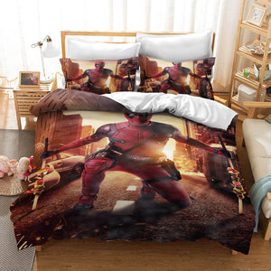 Deadpool 2 Cosplay Bedding Set Duvet Cover Christmas Bed Sheets Sets - EBuycos