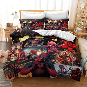 Deadpool 2 Cosplay Bedding Set Duvet Cover Halloween Bed Sheets Sets - EBuycos