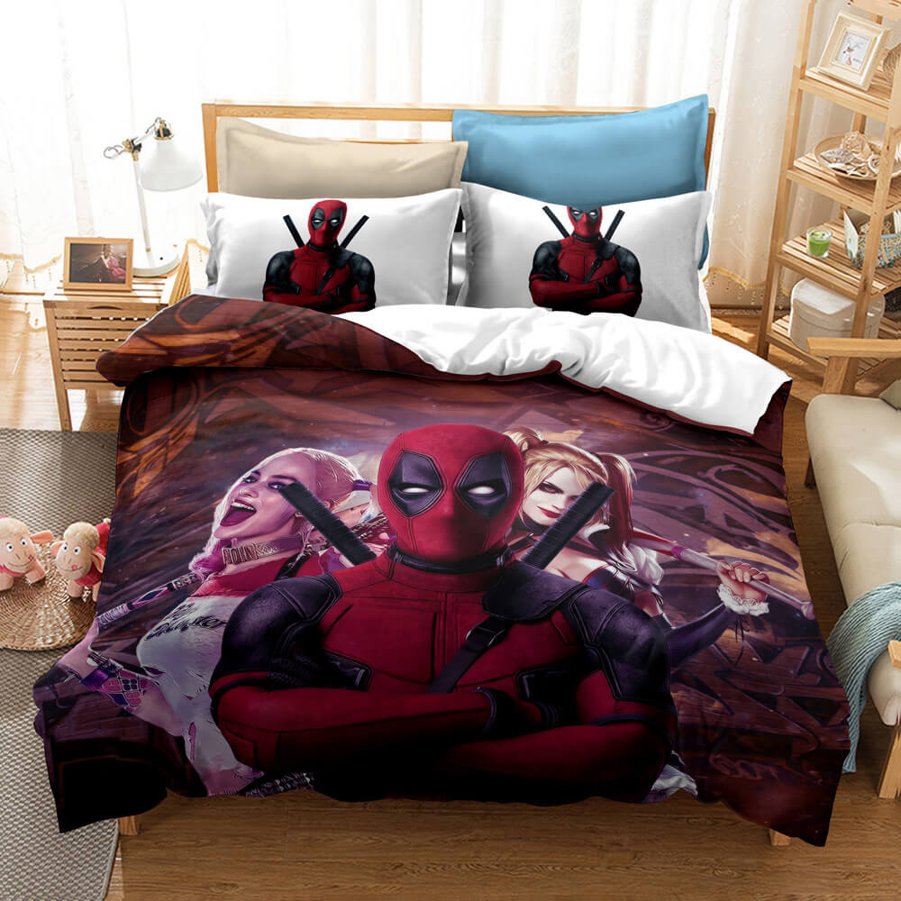 Deadpool 2 Cosplay Bedding Set Duvet Cover Halloween Bed Sheets Sets - EBuycos