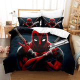 Deadpool Cosplay Bedding Set Comforter Duvet Cover Bed Sheets - EBuycos