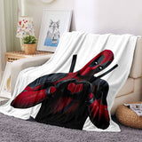 Deadpool Pattern Blanket Flannel Throw Room Decoration
