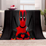Deadpool Pattern Blanket Flannel Throw Room Decoration