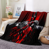Deadpool Pattern Blanket Flannel Throw Room Decoration