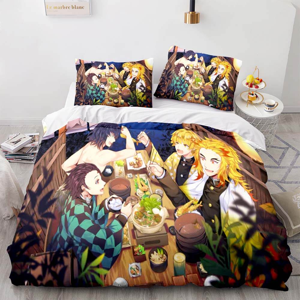 Demon Slayer Bedding Set Cosplay Quilt Cover Without Filler