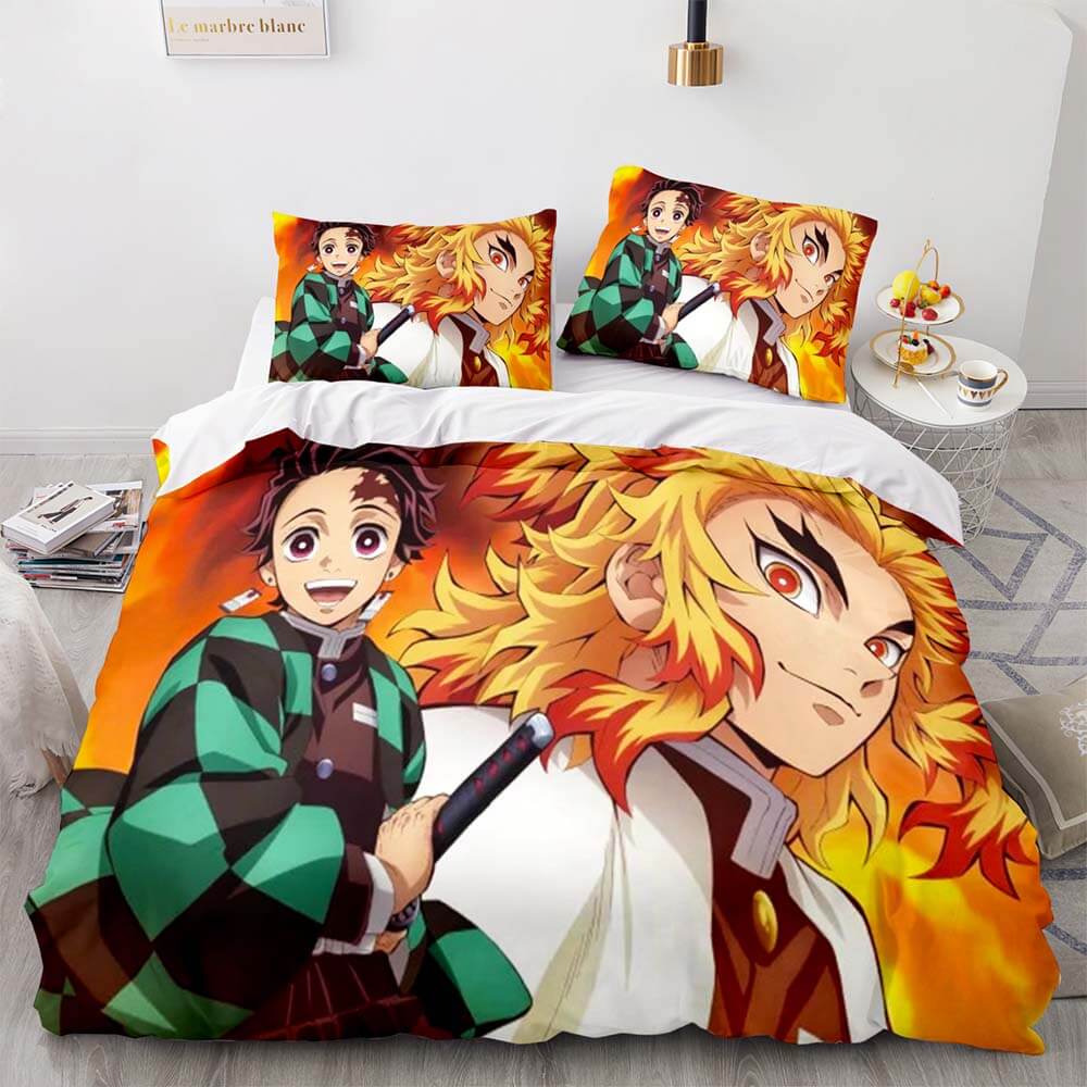 Demon Slayer Cosplay Bedding Set Quilt Cover Without Filler