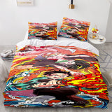 Demon Slayer Cosplay Bedding Set Duvet Covers Comforter Bed Sheets - EBuycos