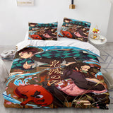Demon Slayer Cosplay Bedding Set Duvet Covers Comforter Bed Sheets - EBuycos