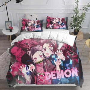 Demon Slayer Kimetsu no Yaiba Bedding Set Duvet Cover Quilt Bed Sets - EBuycos