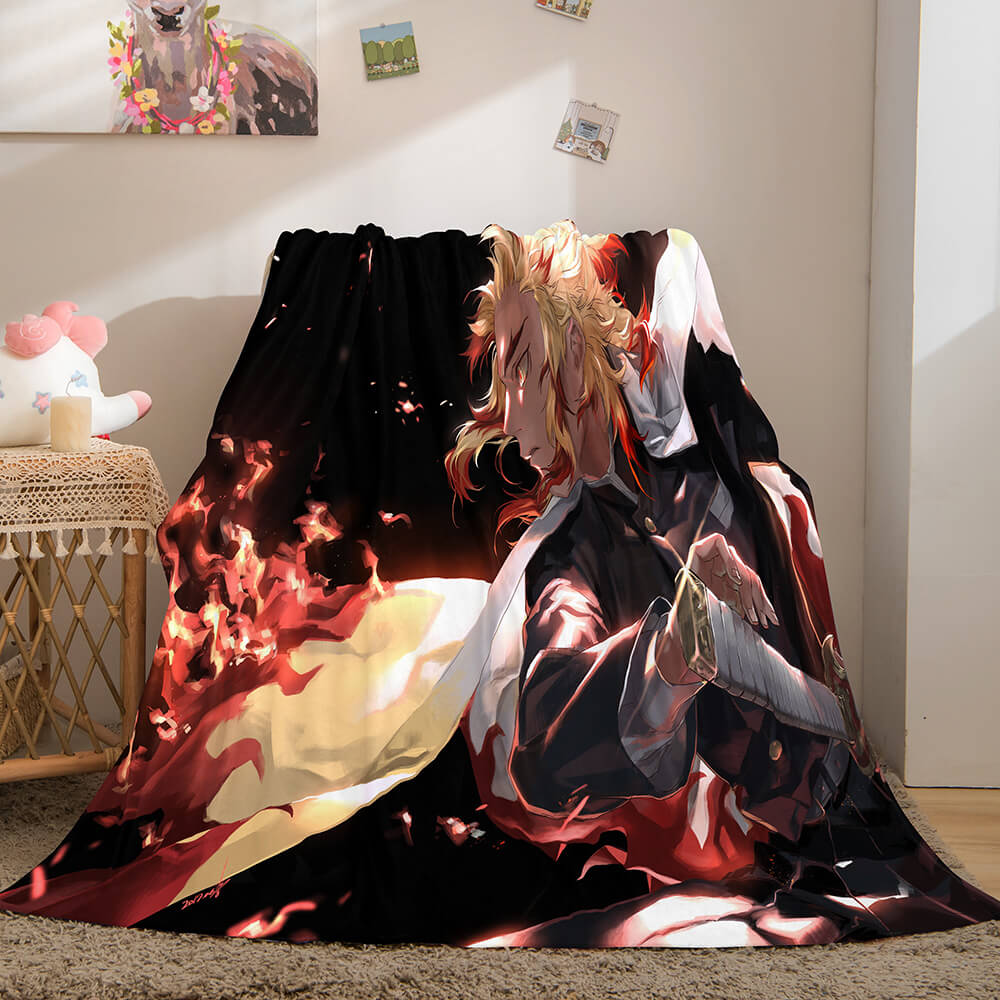 Demon Slayer Cosplay Flannel Fleece Throw Blanket Comforter Sets - EBuycos