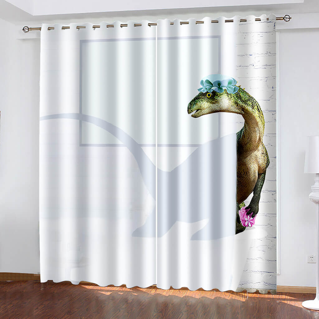Dinosaur Curtains Blackout Window Treatments Drapes Room Decoration