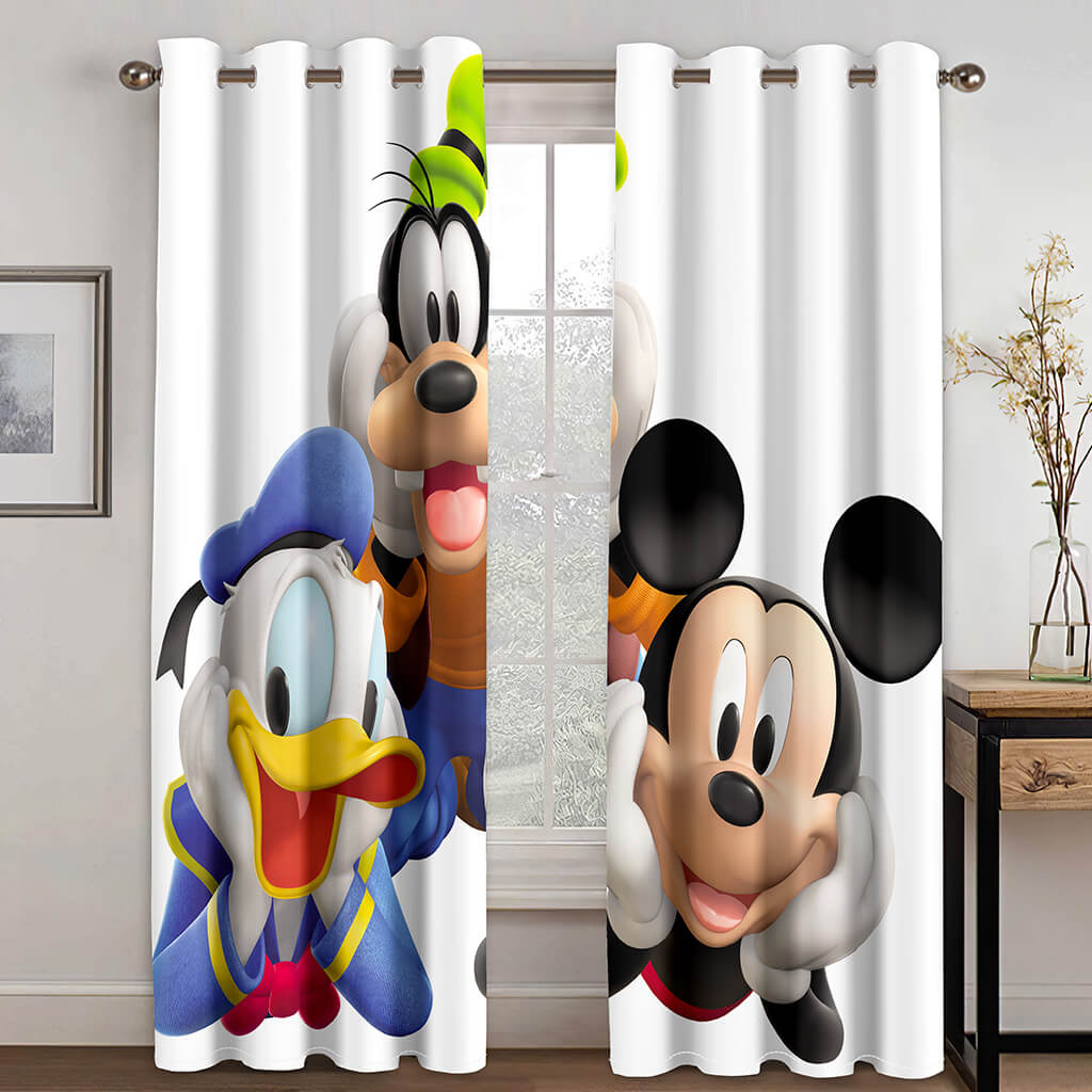 Disney Mickey Mouse Curtains Cosplay Blackout Window Treatments Drapes