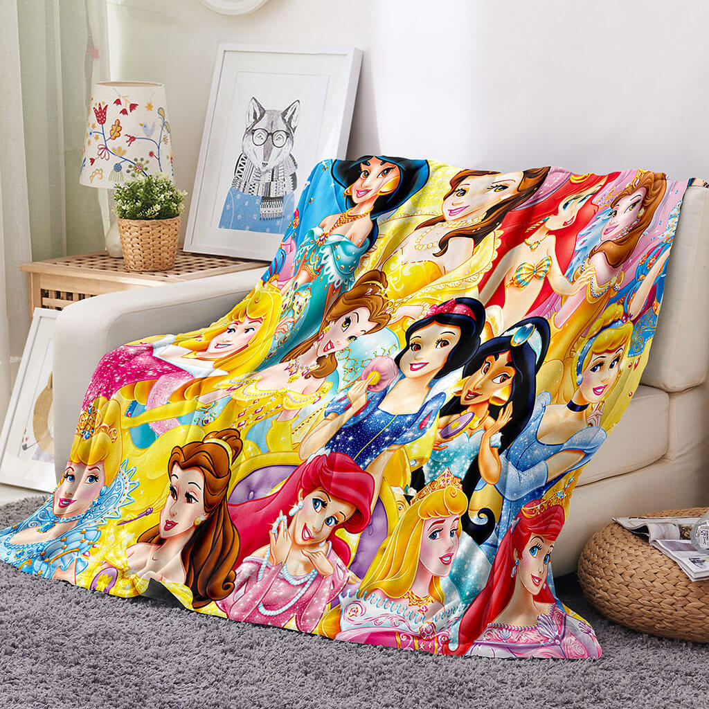 Disney Princesses Blanket Flannel Fleece Throw Blanket Room Decoration