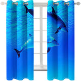 Dolphin Curtains Blackout Window Treatments Drapes for Room Decoration