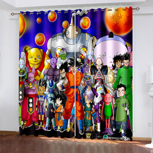 Dragon Ball Curtains Pattern Blackout Window Drapes