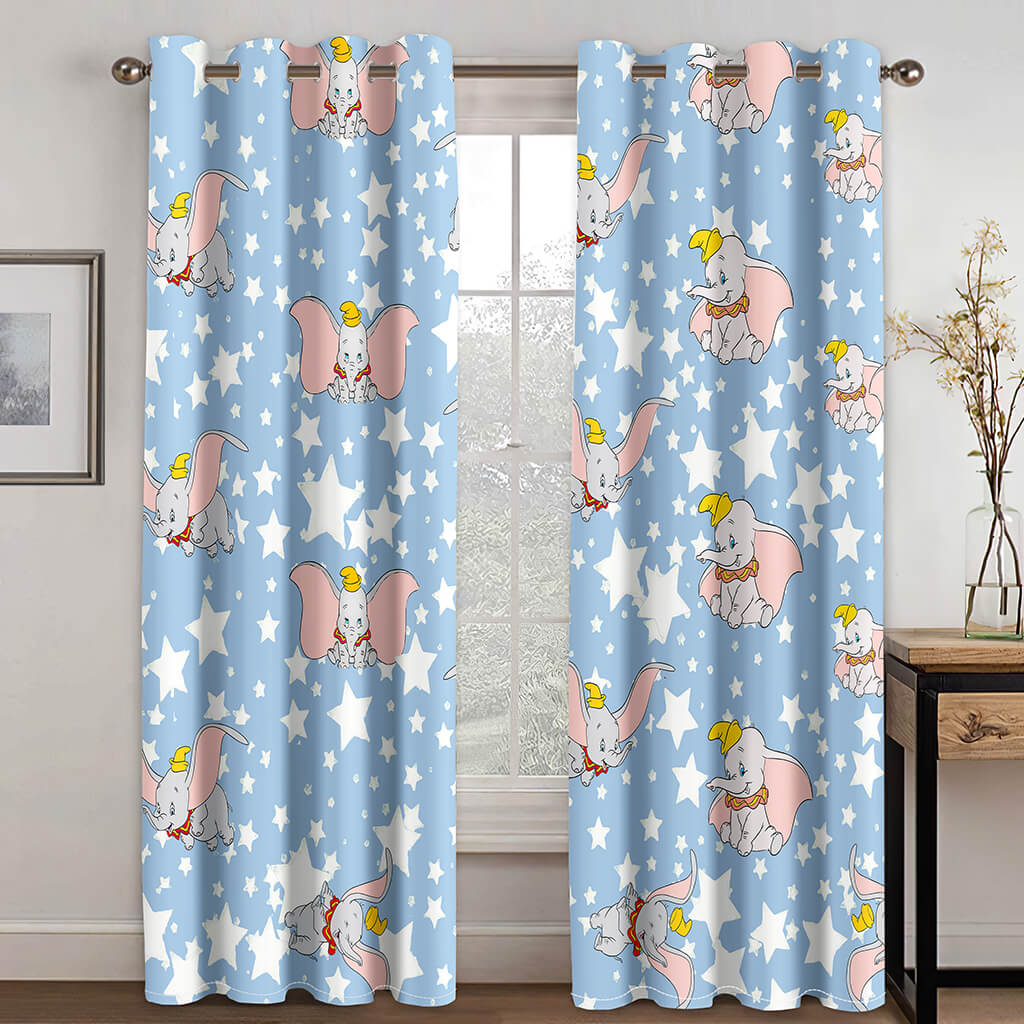 Dumbo Curtains Cosplay Blackout Window Treatments Drapes for Room Decor