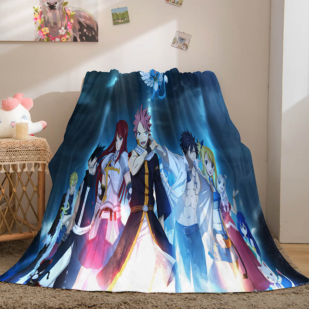 Fairy Tail Flannel Caroset Throw Cosplay Blanket Comforter Set - EBuycos