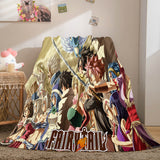 Fairy Tail Flannel Caroset Throw Cosplay Blanket Comforter Set - EBuycos