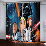 Family Guy Curtains Pattern Blackout Window Drapes