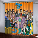 Family Guy Curtains Pattern Blackout Window Drapes