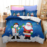 Father Christmas 3 Piece Bedding Set Quilt Duvet Cover Bed Sheets Sets - EBuycos