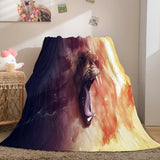 Fiercely Lion Flannel Blanket Comforter Bedding Sets Bed Blanket - EBuycos