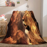 Fiercely Lion Flannel Blanket Comforter Bedding Sets Bed Blanket - EBuycos