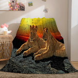 Fiercely Lion Flannel Blanket Comforter Bedding Sets Bed Blanket - EBuycos
