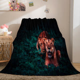 Fiercely Lion Flannel Blanket Comforter Bedding Sets Bed Blanket - EBuycos