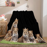 Fiercely Lion Flannel Blanket Comforter Bedding Sets Bed Blanket - EBuycos