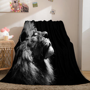 Fiercely Lion Flannel Blanket Comforter Bedding Sets Bed Blanket - EBuycos