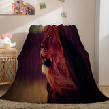 Fiercely Lion Flannel Blanket Comforter Bedding Sets Bed Blanket - EBuycos