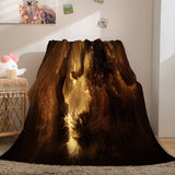 Fiercely Lion Flannel Blanket Comforter Bedding Sets Bed Blanket - EBuycos