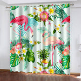 Flamingo Curtains Pattern Blackout Window Drapes