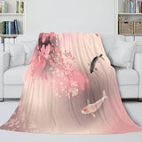 Flower Flannel Fleece Throw Cosplay Blanket Comforter Set - EBuycos