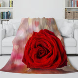 Flower Flannel Fleece Throw Cosplay Blanket Comforter Set - EBuycos