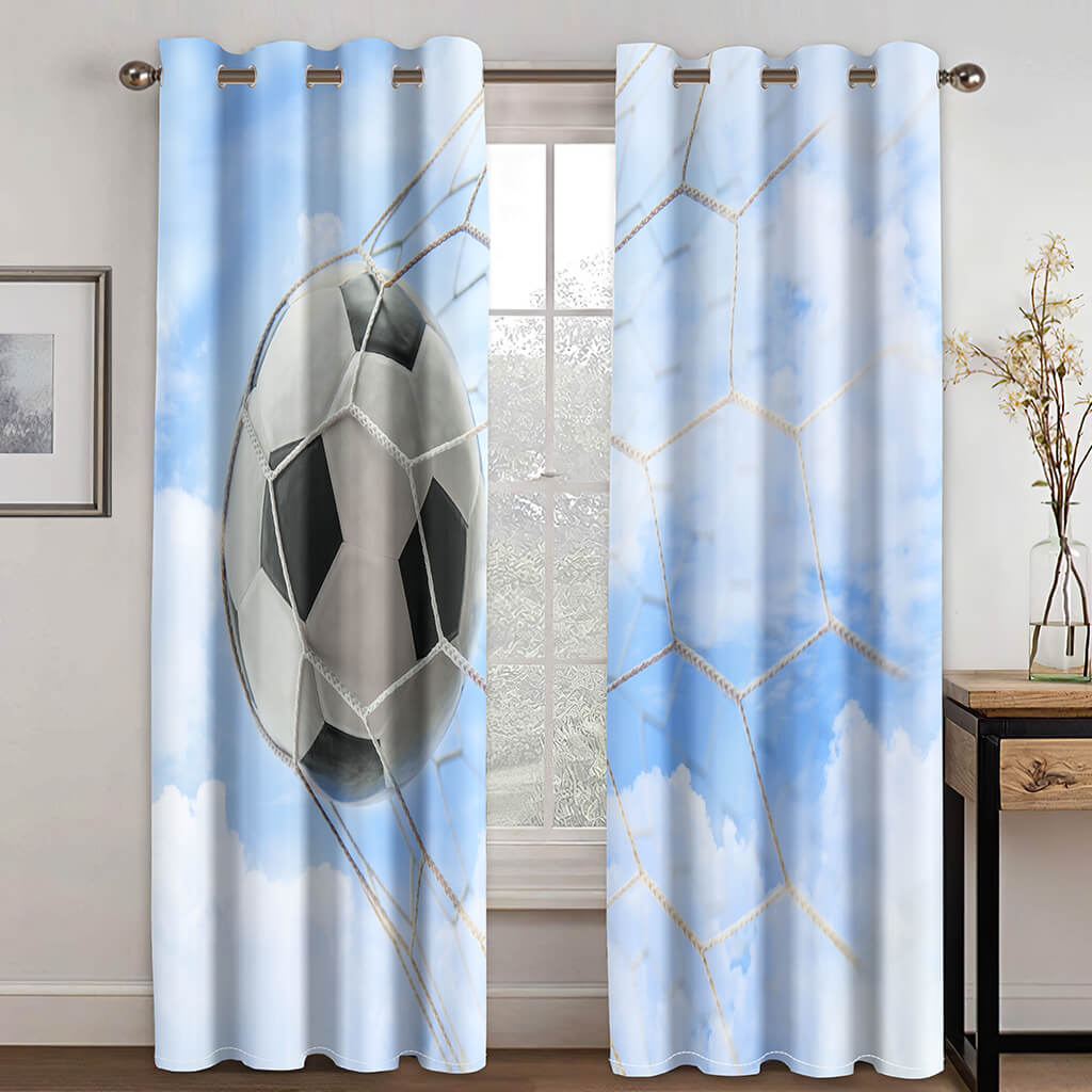Football Curtains Blackout Window Treatments Drapes for Room Decoration