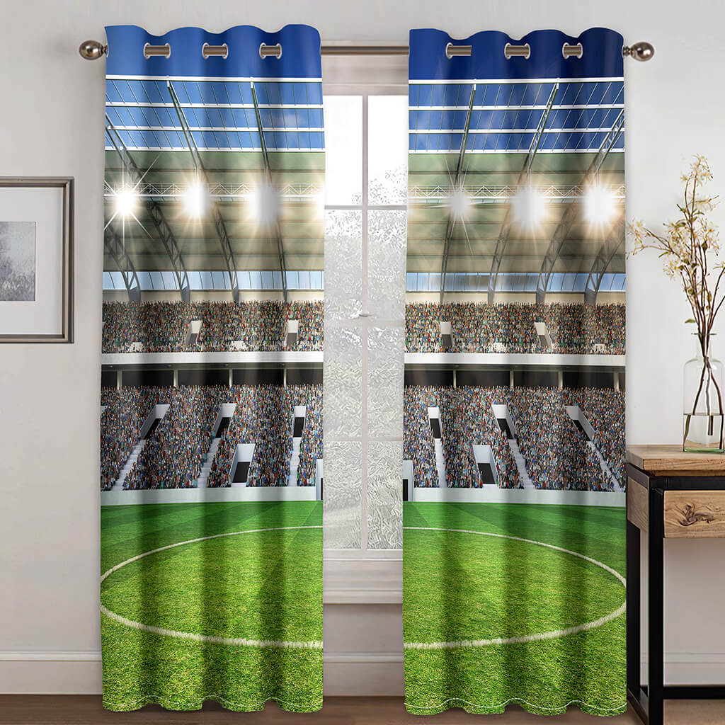 Football Field Curtains Blackout Window Treatments Drapes for Room Decor