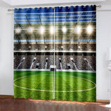 Football Field Curtains Blackout Window Treatments Drapes for Room Decor