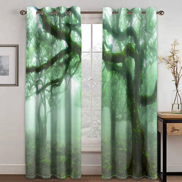 Tree Curtains Forest Tree Curtains Blackout Window Treatments Drapes for Room Decor ...